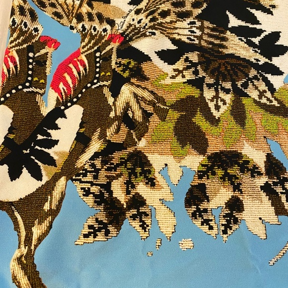 ROBERTO CAVALLI Blue Printed Rear Zip Sheath Dress (3) - Picture 6 of 10